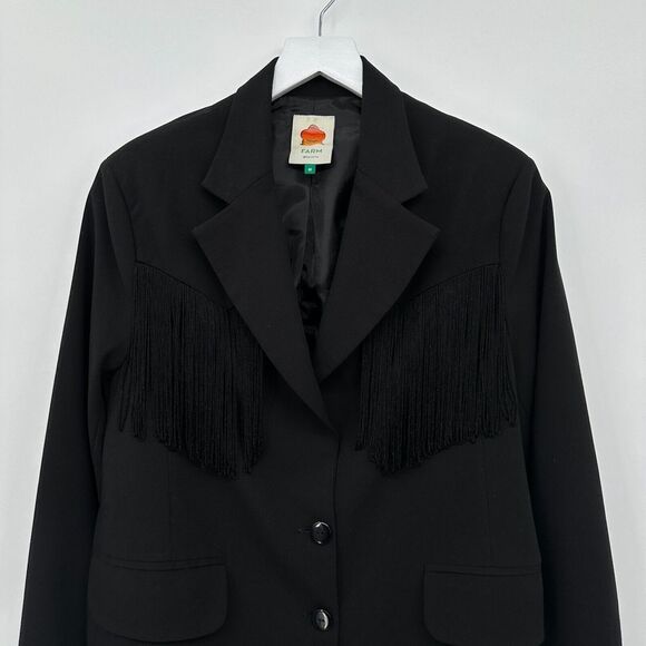 FARM Rio Black Fringe Blazer - Picture 2 of 10